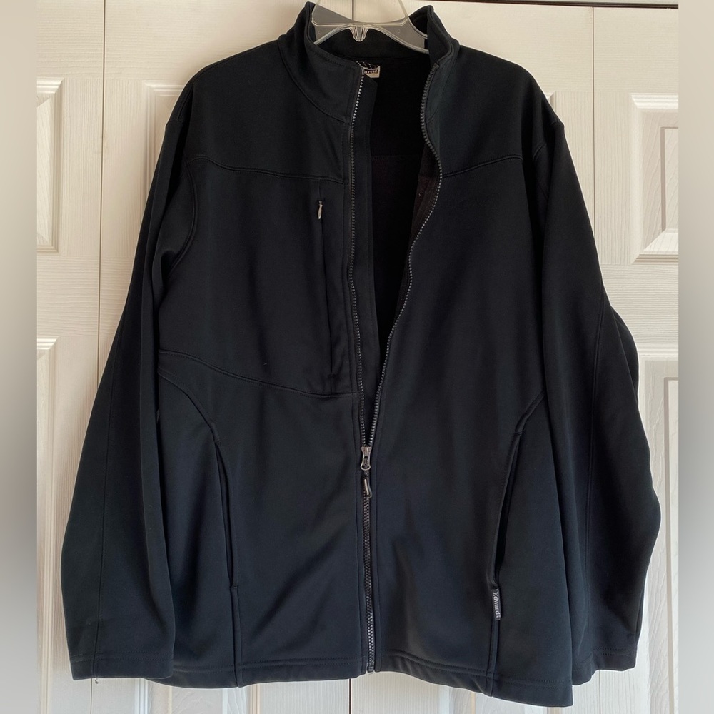 Men's Edwards Garment Work Wear Jacket Full Zip Black Pockets Size Large